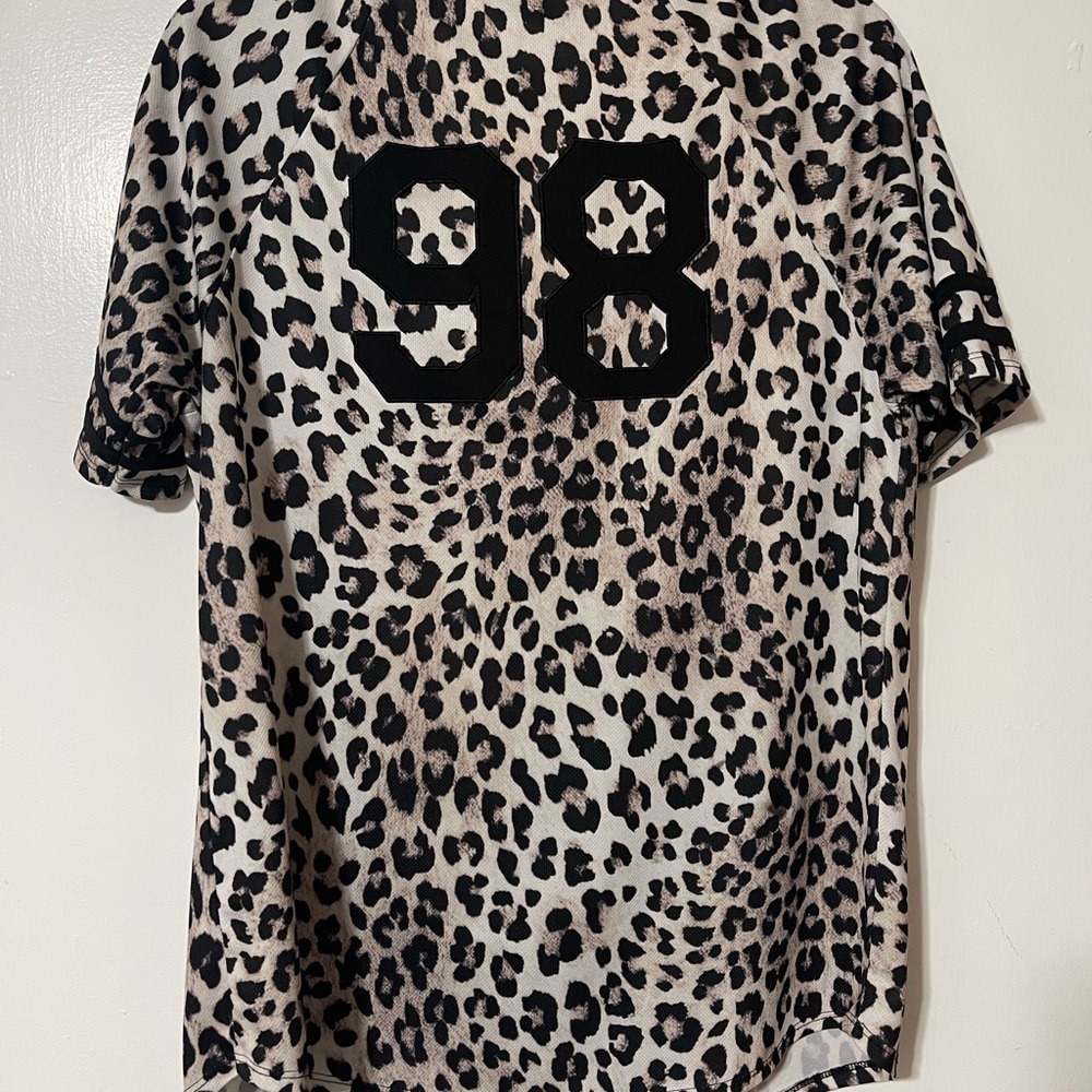 Leopard Print top/ shirt with Black Accents